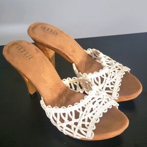 a.n.a white high heels size 8